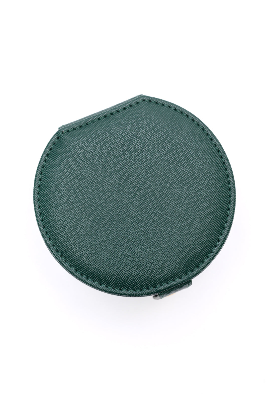 Circular Travel Jewelry Case in Green MadreForte LLC