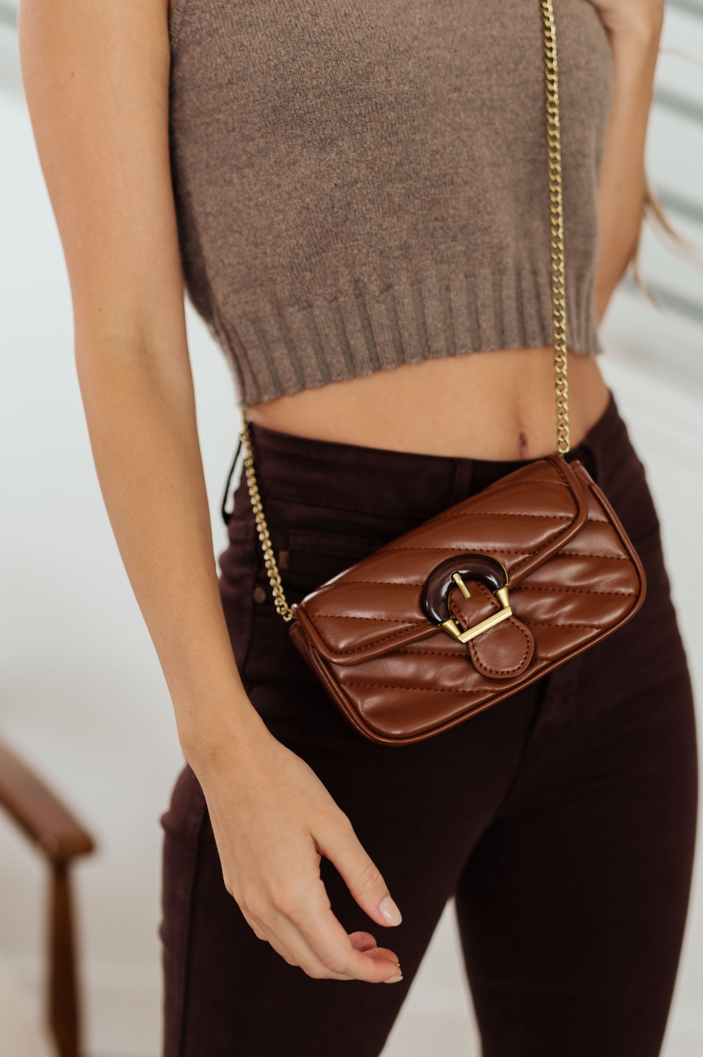 Classic Beauty Quilted Clutch in Brown MadreForte LLC