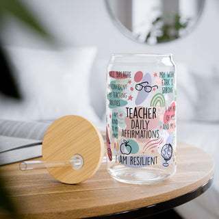 Teacher Affirmations | Sipper Glass, 16oz