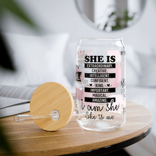 She is  | Sipper Glass, 16 oz