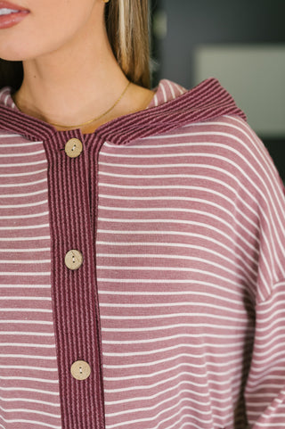 Couldn't Help Myself Button Down Hooded Top
