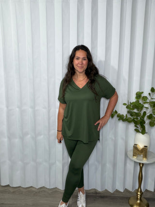Zenana Olive You Always Lounge Set