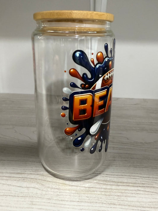 Bears Football Sipper Glass Cup