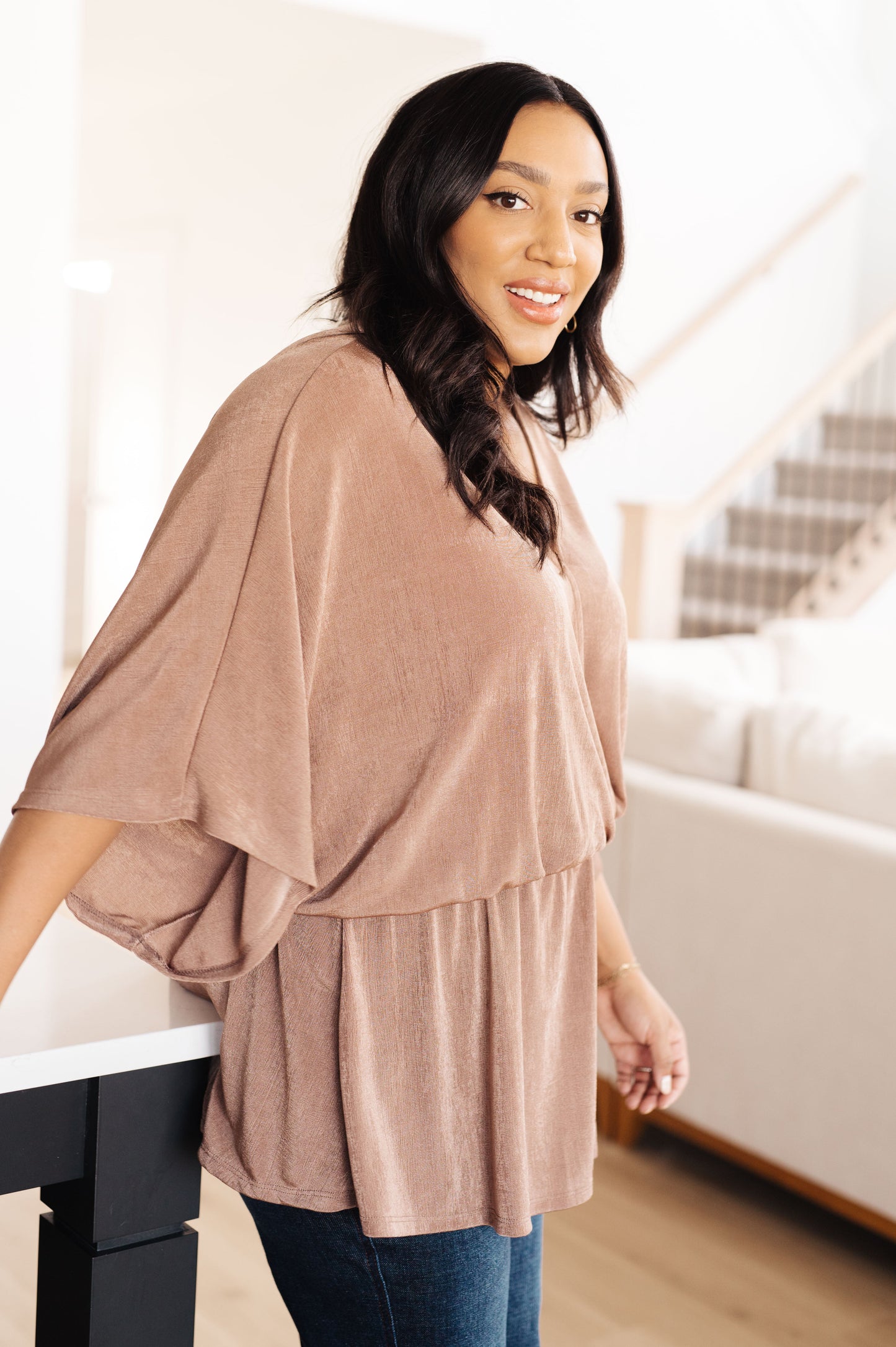 Dazzlingly Draped V-Neck Blouse MadreForte LLC