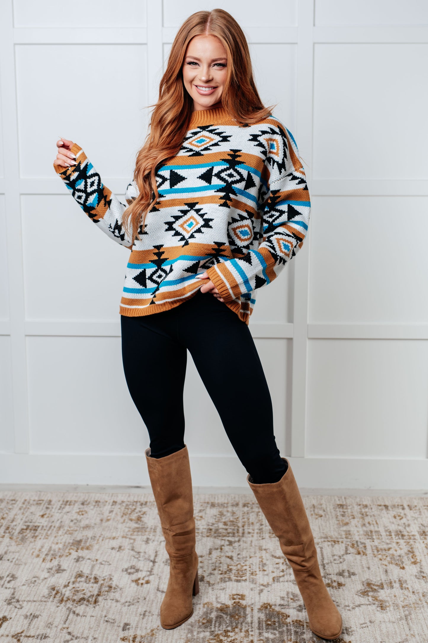 Desert Vibes Geometric Striped Sweater MadreForte LLC