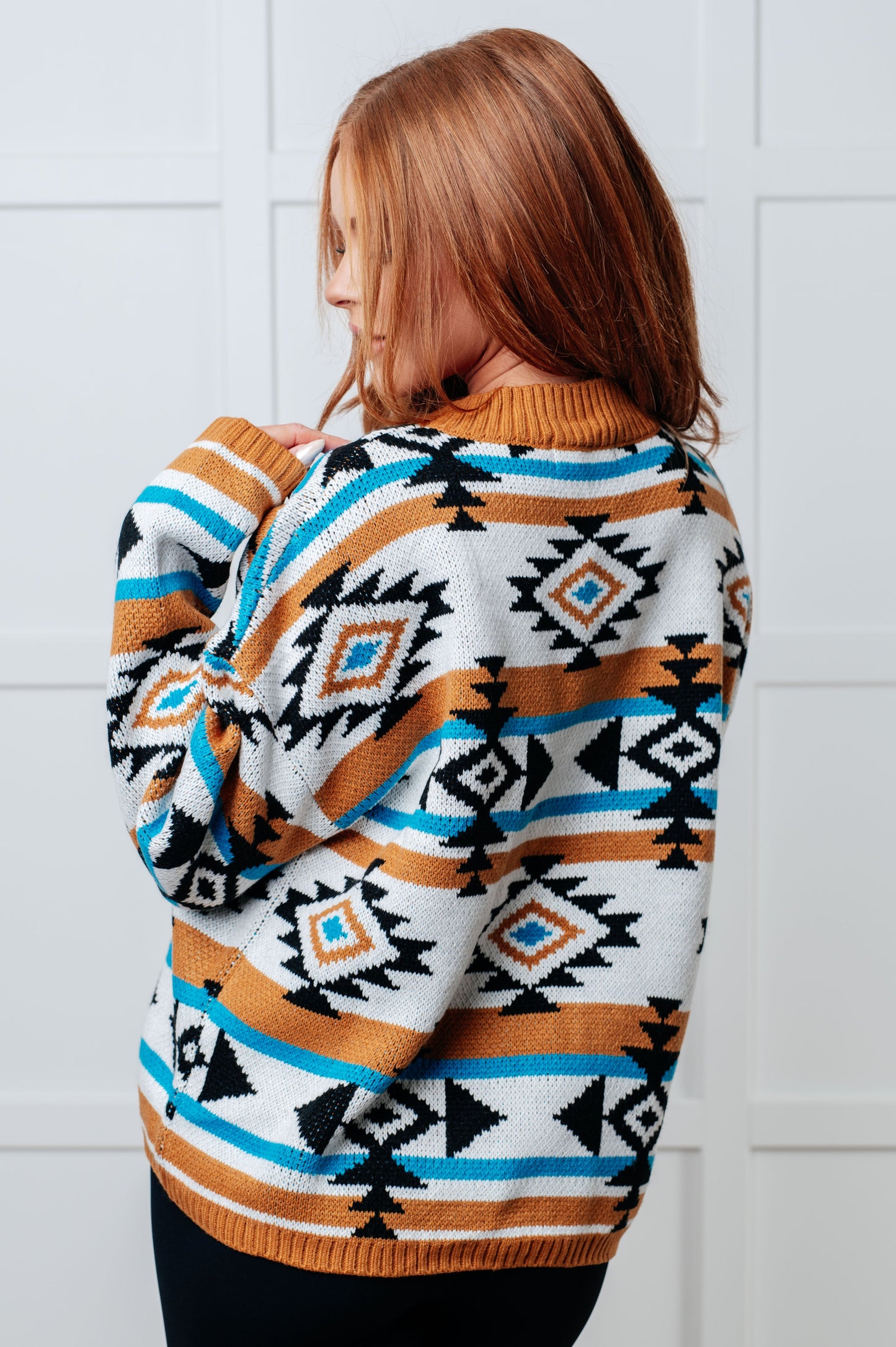 Desert Vibes Geometric Striped Sweater MadreForte LLC