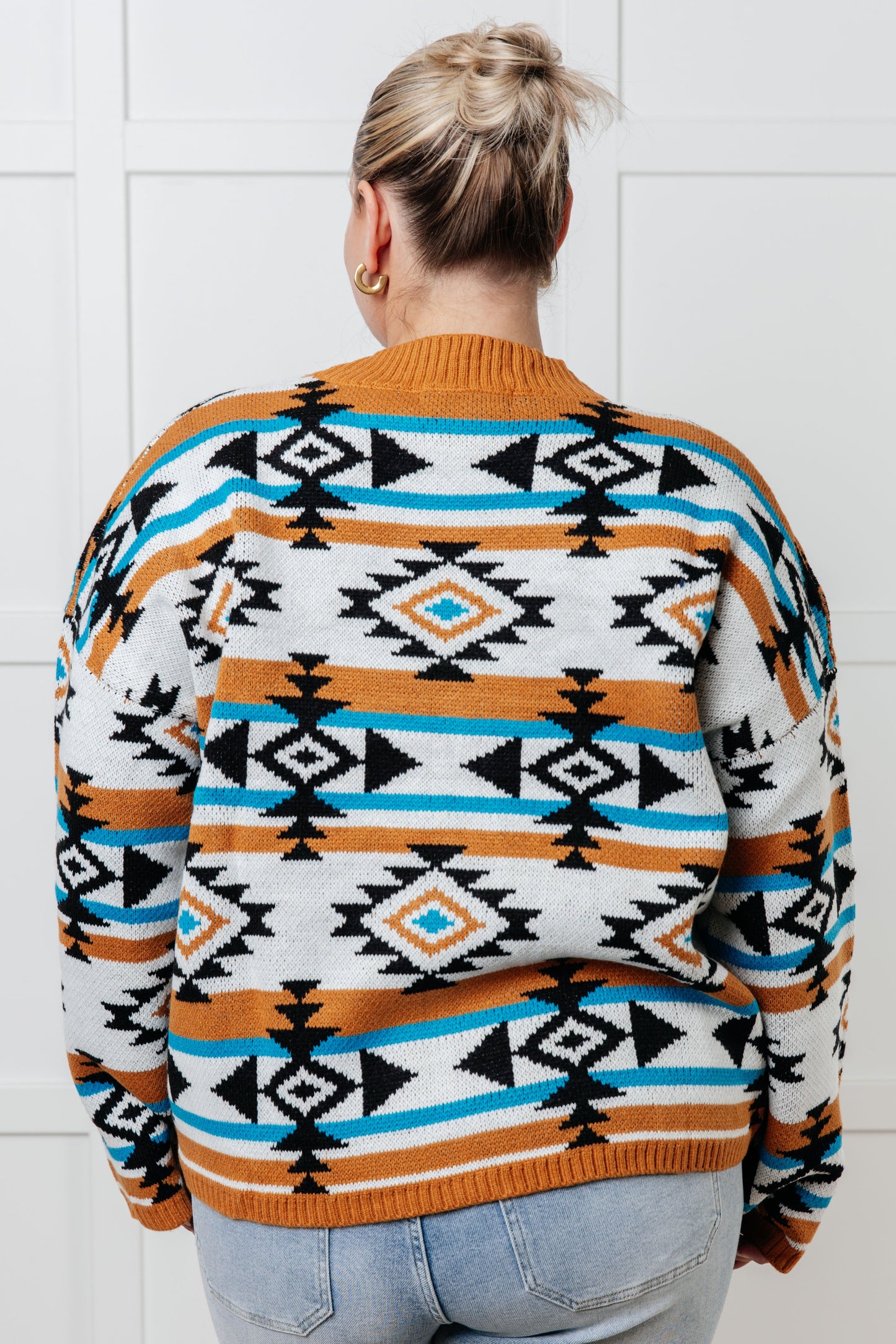 Desert Vibes Geometric Striped Sweater MadreForte LLC