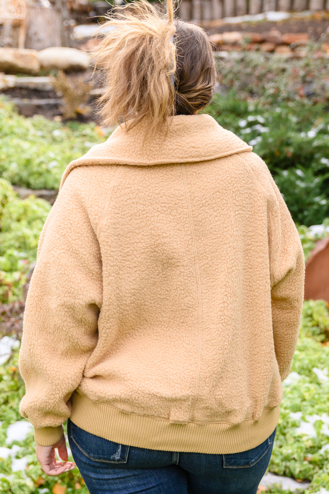 Don't Stress Oversized Collar Sherpa Jacket In Taupe MadreForte LLC