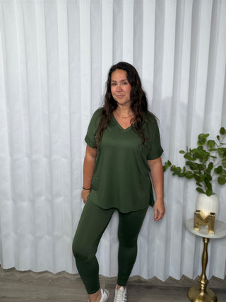 Zenana Olive You Always Lounge Set