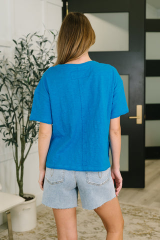 Effortless Edit Boxy Tee in Deep Sky