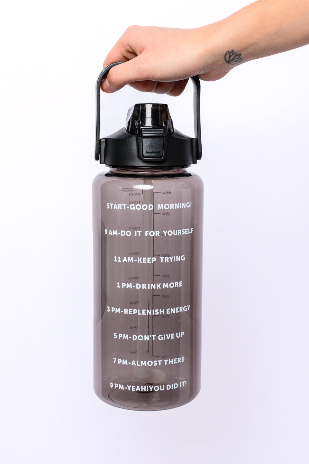 Elevated Water Tracking Bottle in Black MadreForte LLC