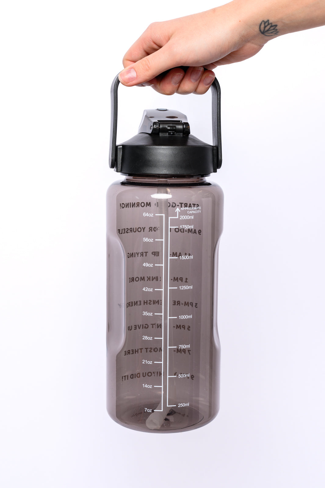 Elevated Water Tracking Bottle in Black MadreForte LLC