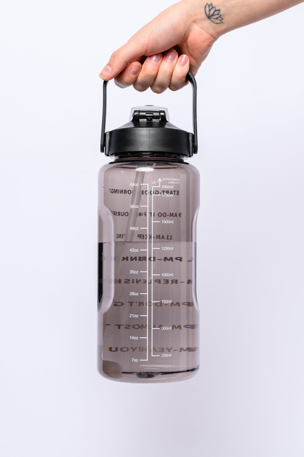 Elevated Water Tracking Bottle in Black MadreForte LLC