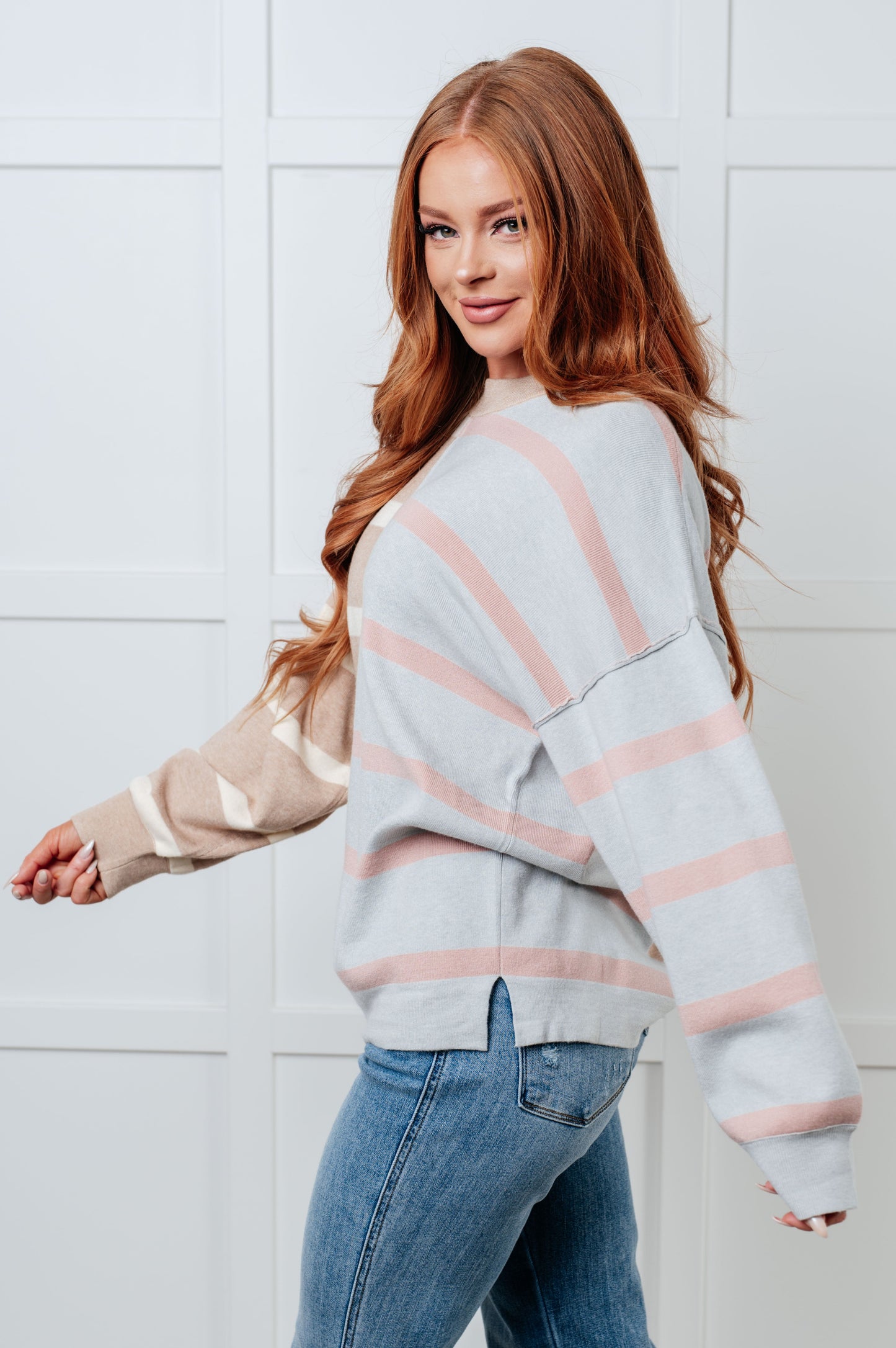 Exceptional Thought Striped Patchwork Sweater MadreForte LLC