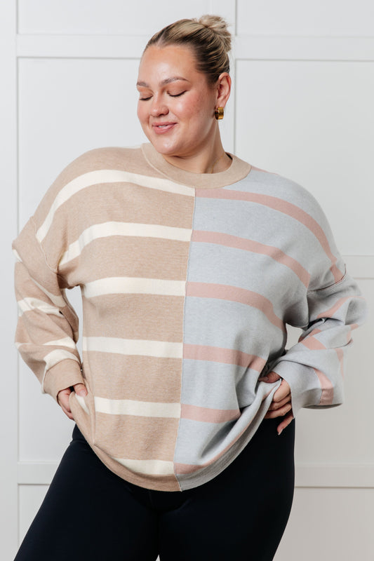 Exceptional Thought Striped Patchwork Sweater MadreForte LLC