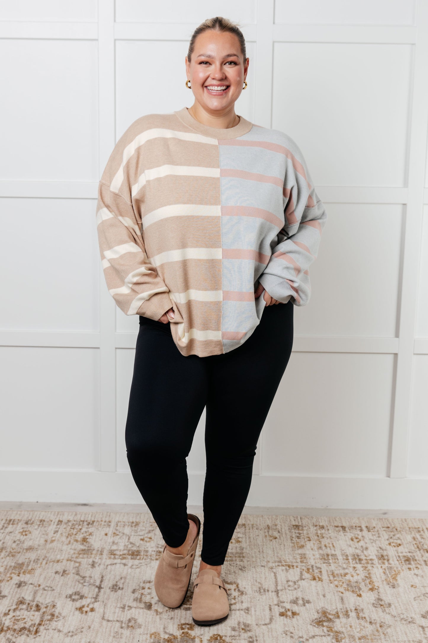 Exceptional Thought Striped Patchwork Sweater MadreForte LLC