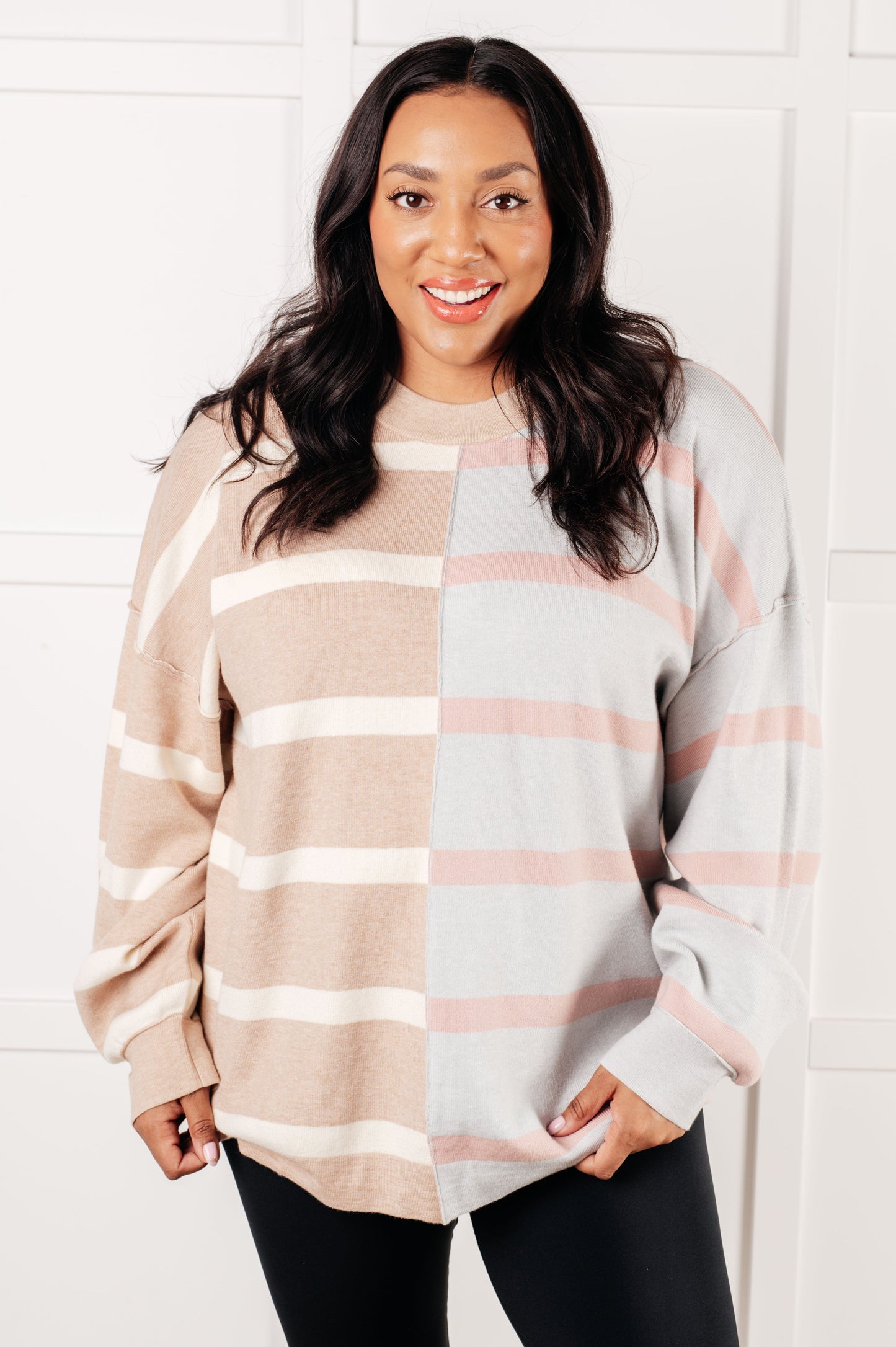 Exceptional Thought Striped Patchwork Sweater MadreForte LLC