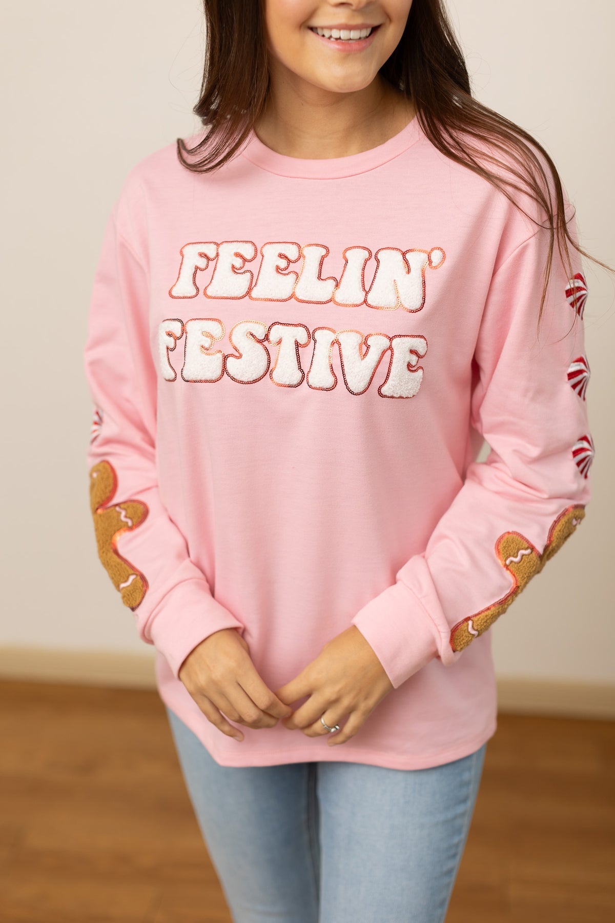 Feelin Festive Pink Sweater MadreForte LLC