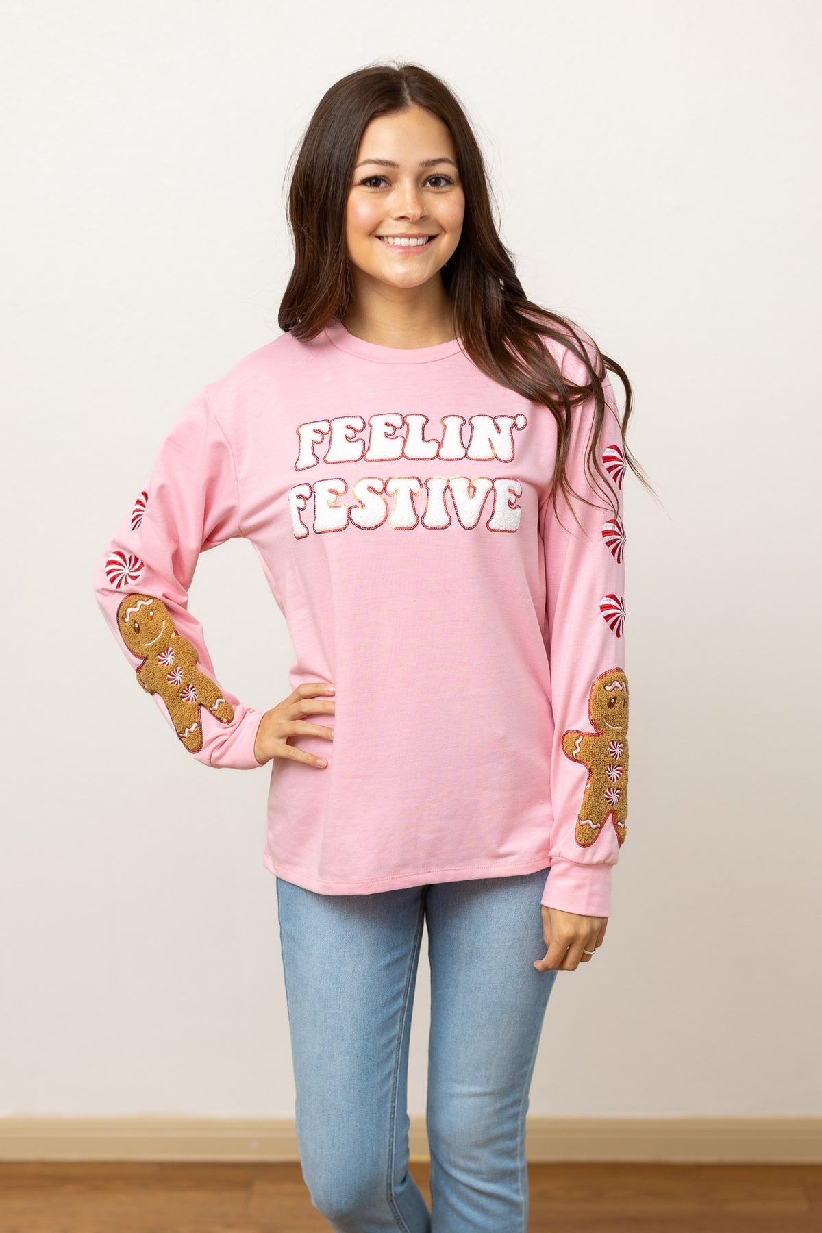 Feelin Festive Pink Sweater MadreForte LLC