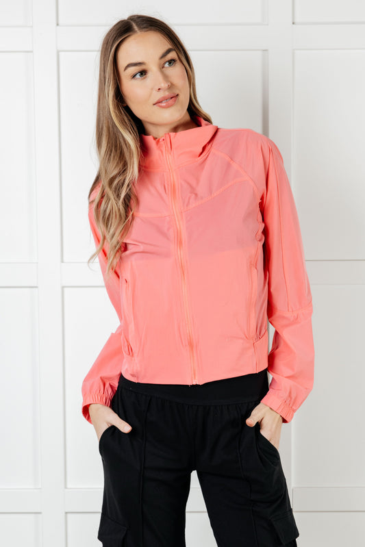 Fit Happens Nylon Tennis Jacket in Coral Rose MadreForte LLC