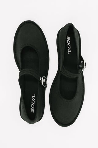 Fleta Buckle Flats in Black