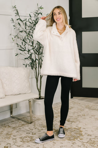 Fluffy Flurry Snap Button Pullover