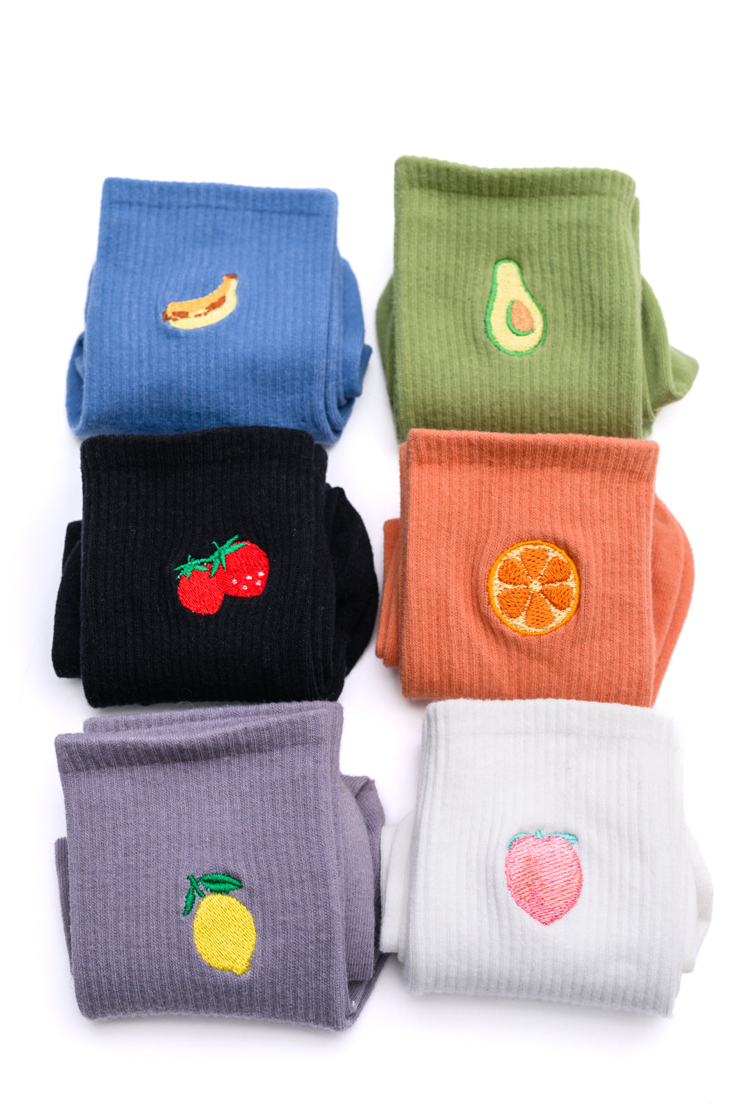 Fruit Snack Socks Set of 6 MadreForte LLC