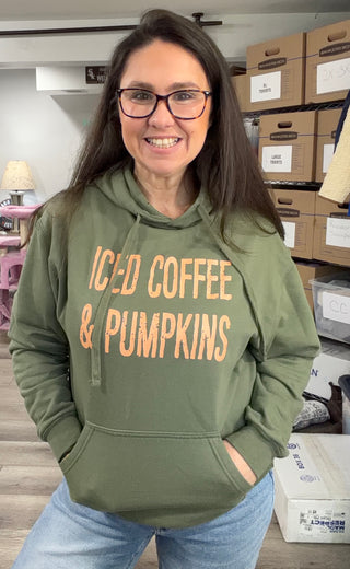 Iced Coffee & Pumpkins Graphic Hoodie