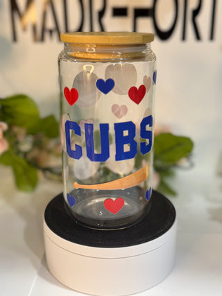 Cubs 16oz Sipper Glass Cups