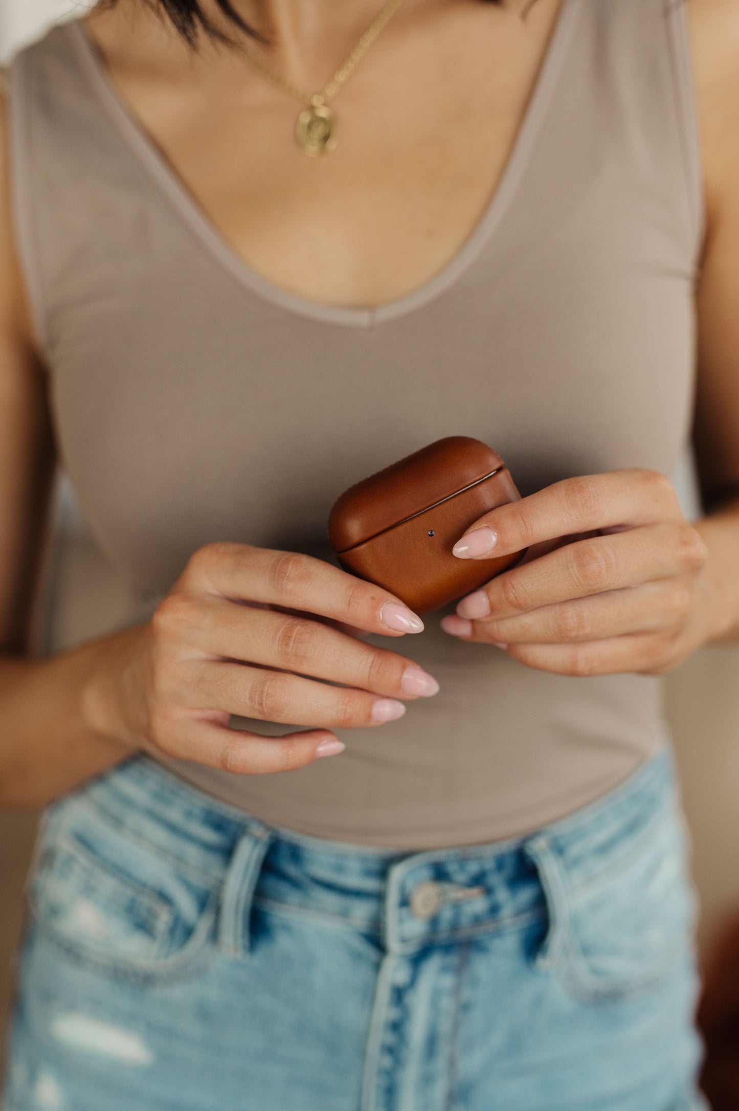 Genuine Leather Airpod Pro Protective Case in Brown MadreForte LLC