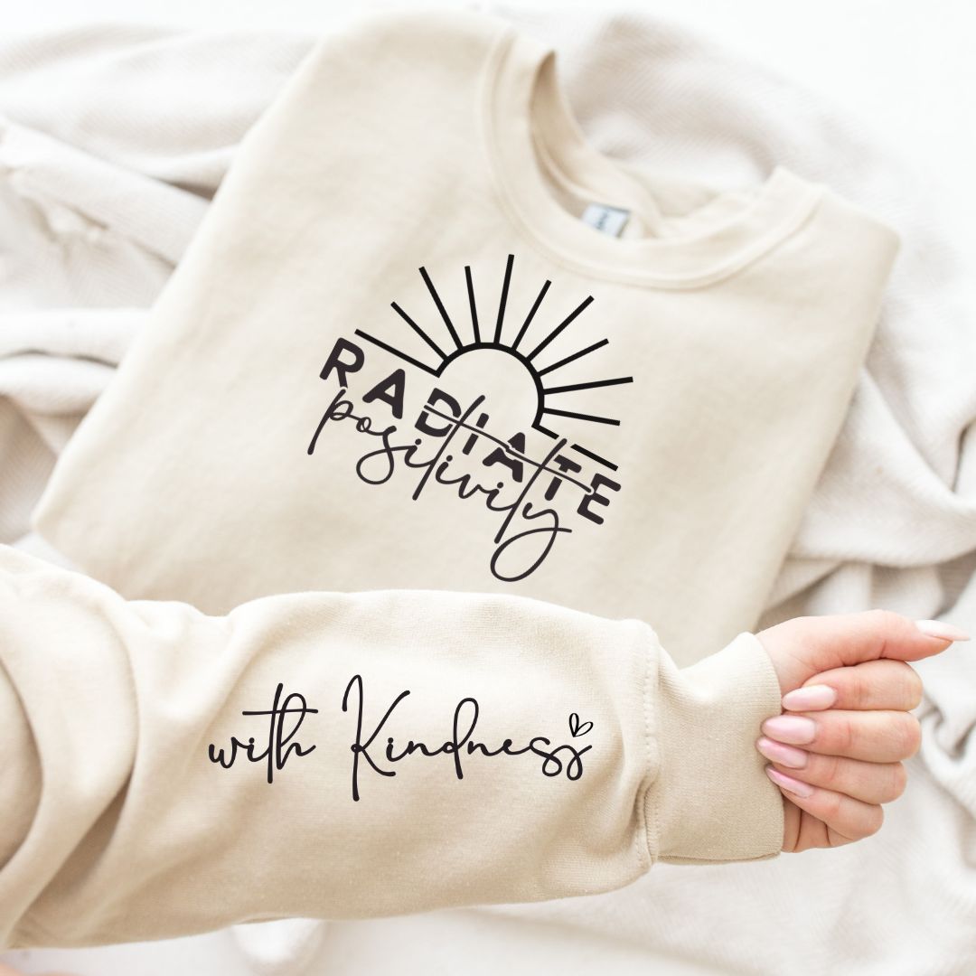 Radiate Positivity Graphic Sweatshirt in Three Colors MadreForte LLC