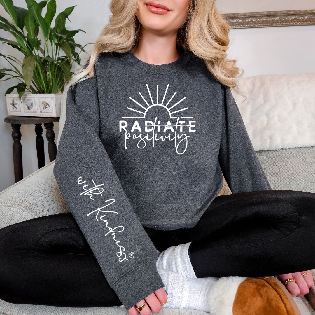 Radiate Positivity Graphic Sweatshirt in Three Colors MadreForte LLC