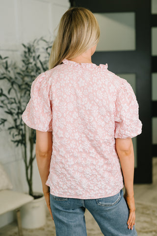 Growing Together Notch Neck Puff Sleeve Top