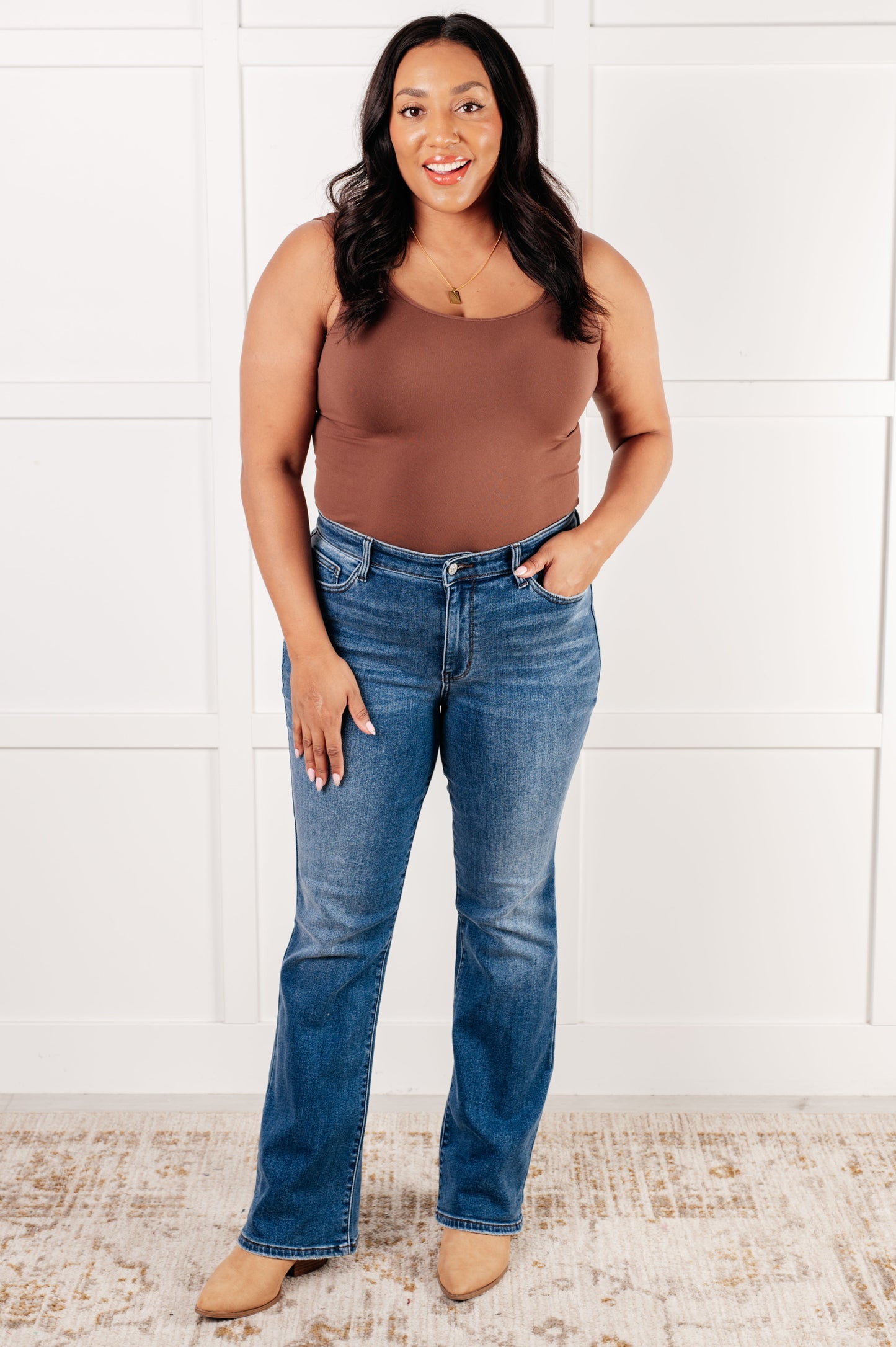 Hannah Mid Rise Thermal Bootcut Jeans MadreForte LLC