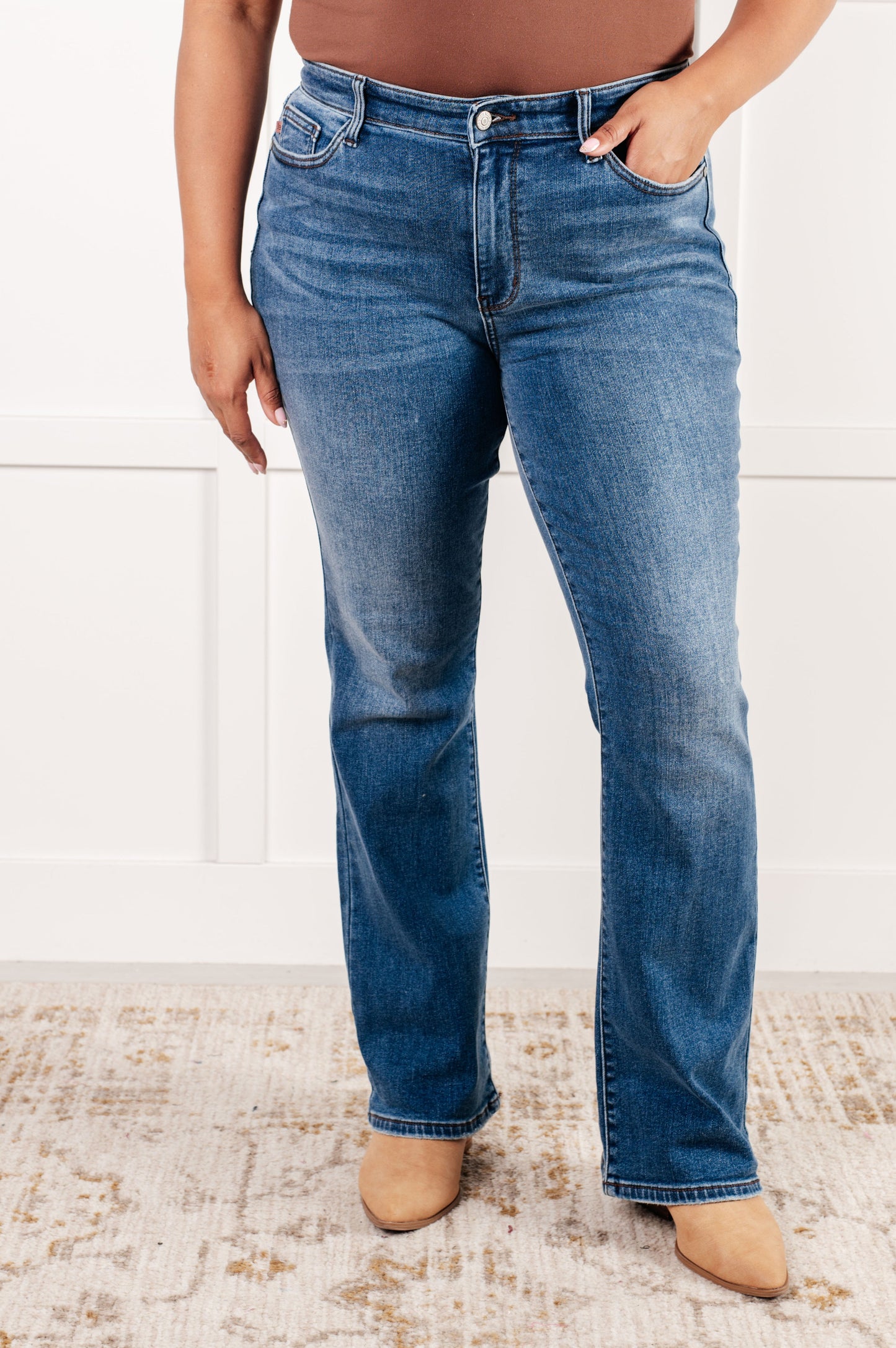 Hannah Mid Rise Thermal Bootcut Jeans MadreForte LLC