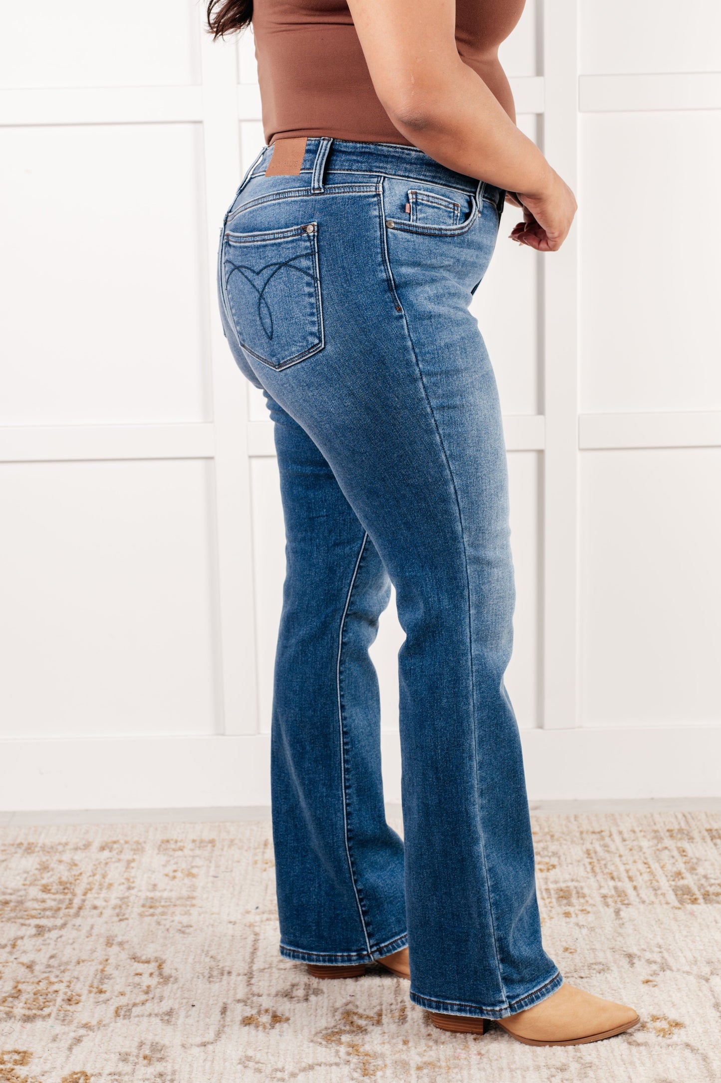 Hannah Mid Rise Thermal Bootcut Jeans MadreForte LLC