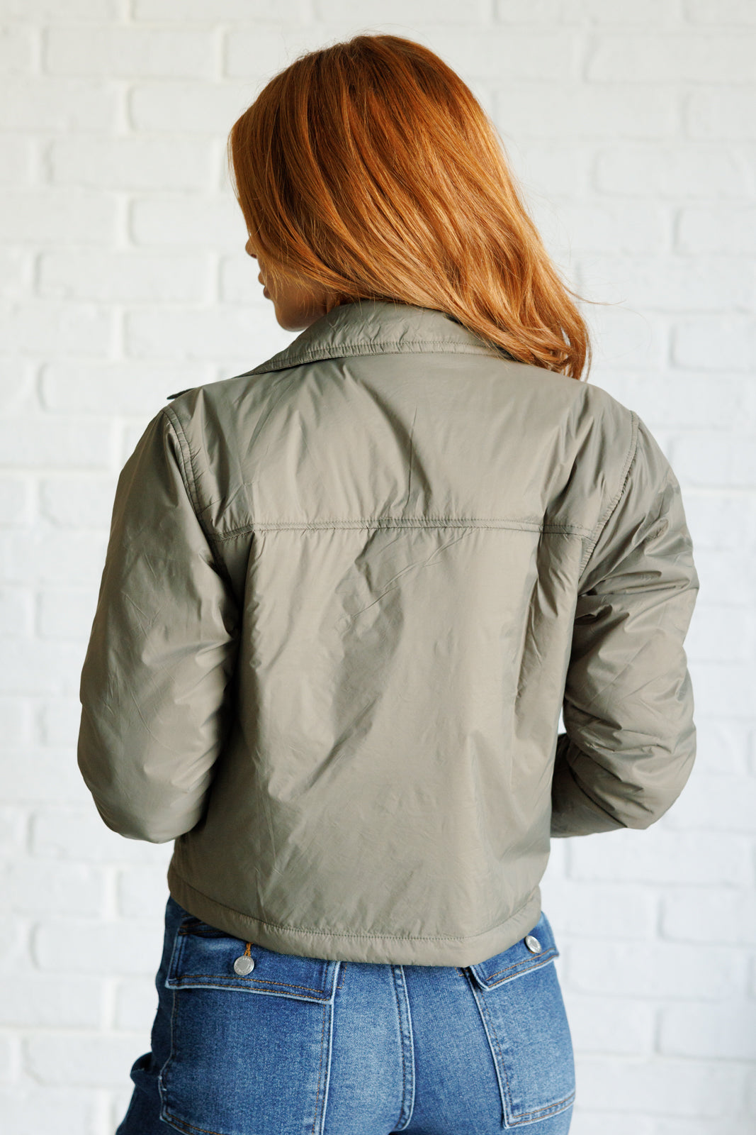 Hear Me Out Lightweight Puffer Jacket in Olive MadreForte LLC