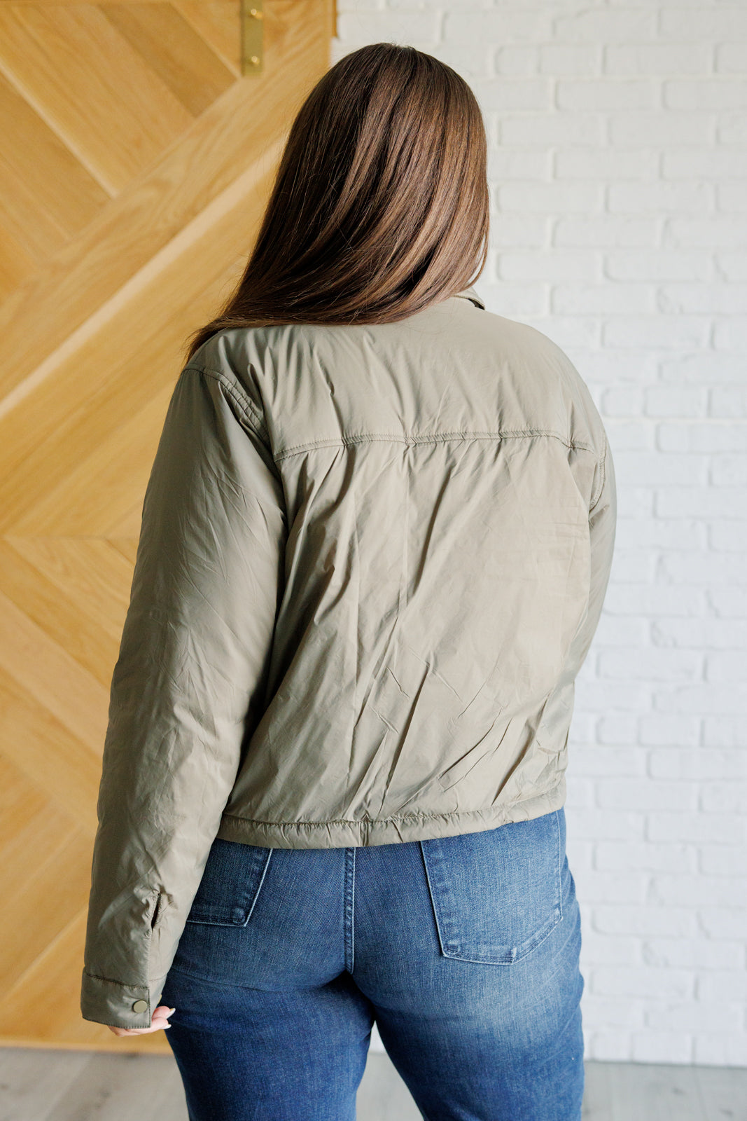 Hear Me Out Lightweight Puffer Jacket in Olive MadreForte LLC