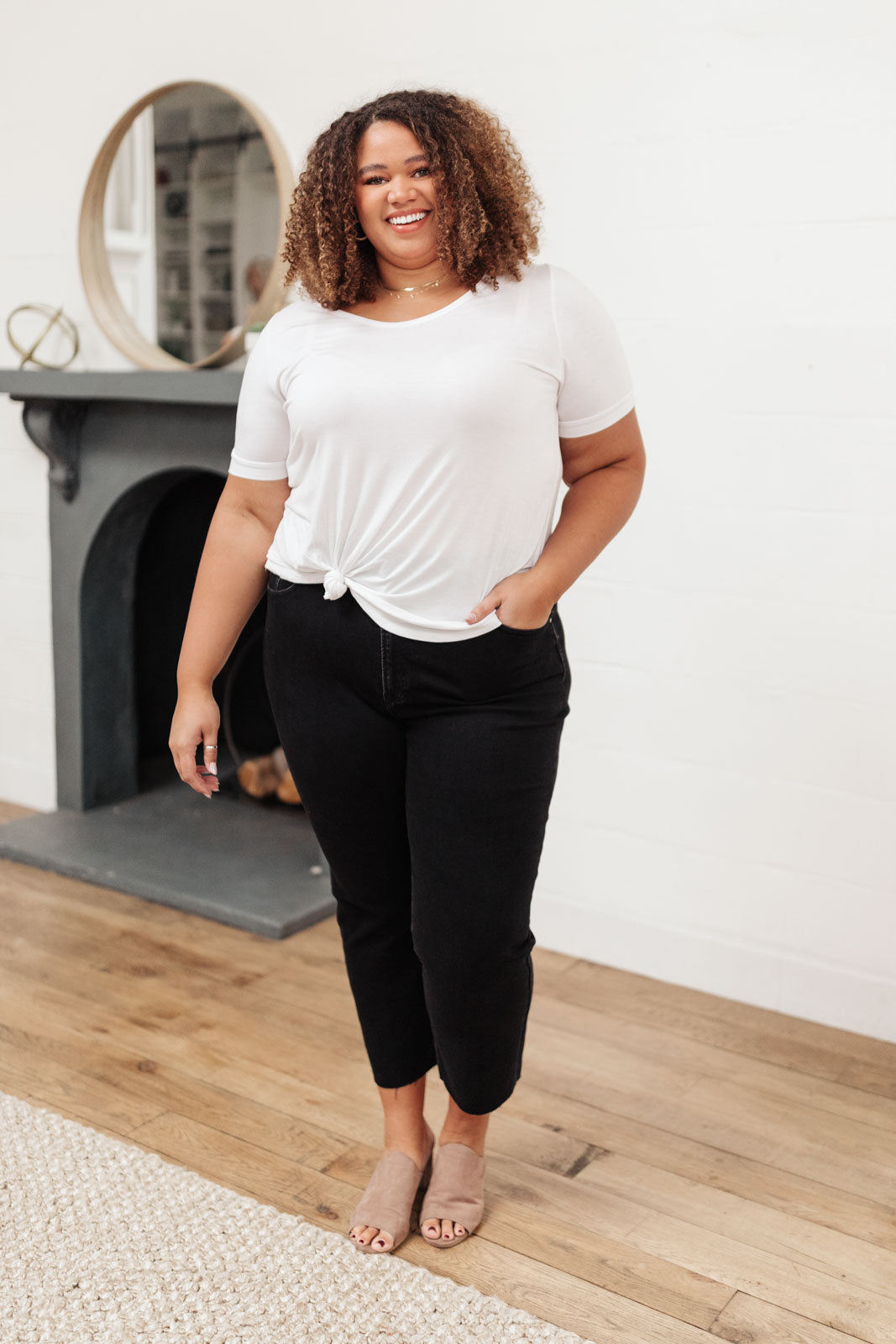 High Waist Mom Fit Jeans In Black MadreForte LLC