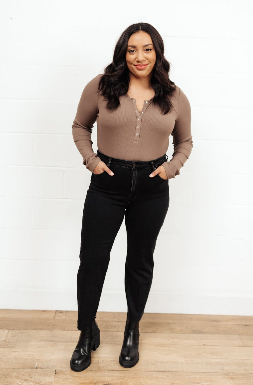 High Waist Mom Fit Jeans In Black MadreForte LLC