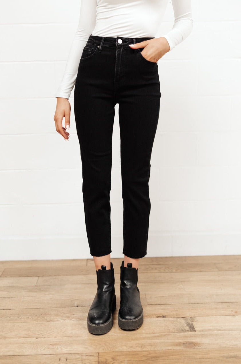 High Waist Mom Fit Jeans In Black MadreForte LLC