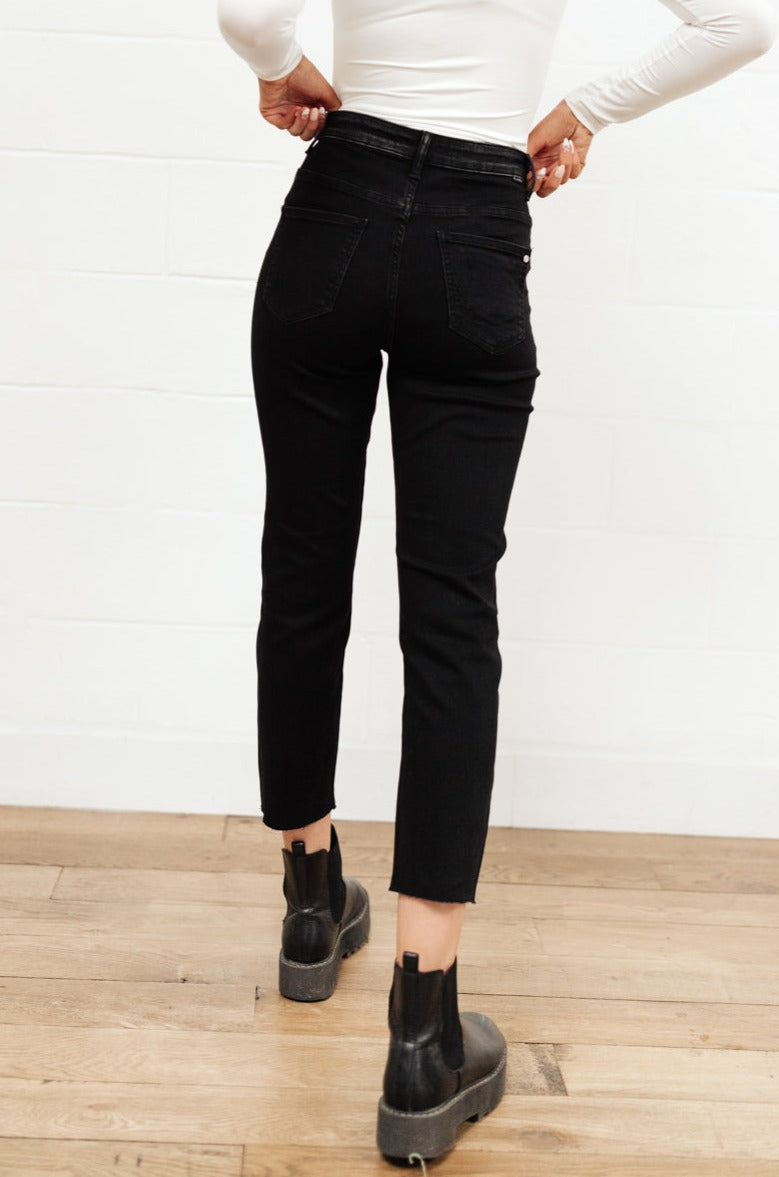 High Waist Mom Fit Jeans In Black MadreForte LLC