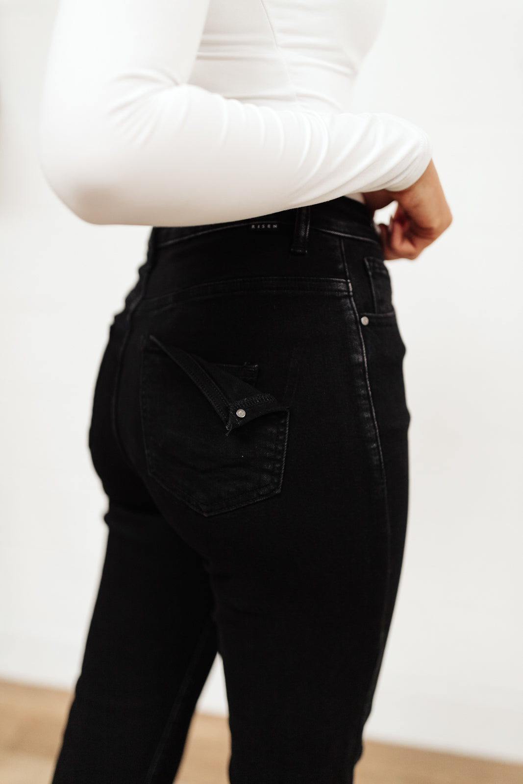 High Waist Mom Fit Jeans In Black MadreForte LLC