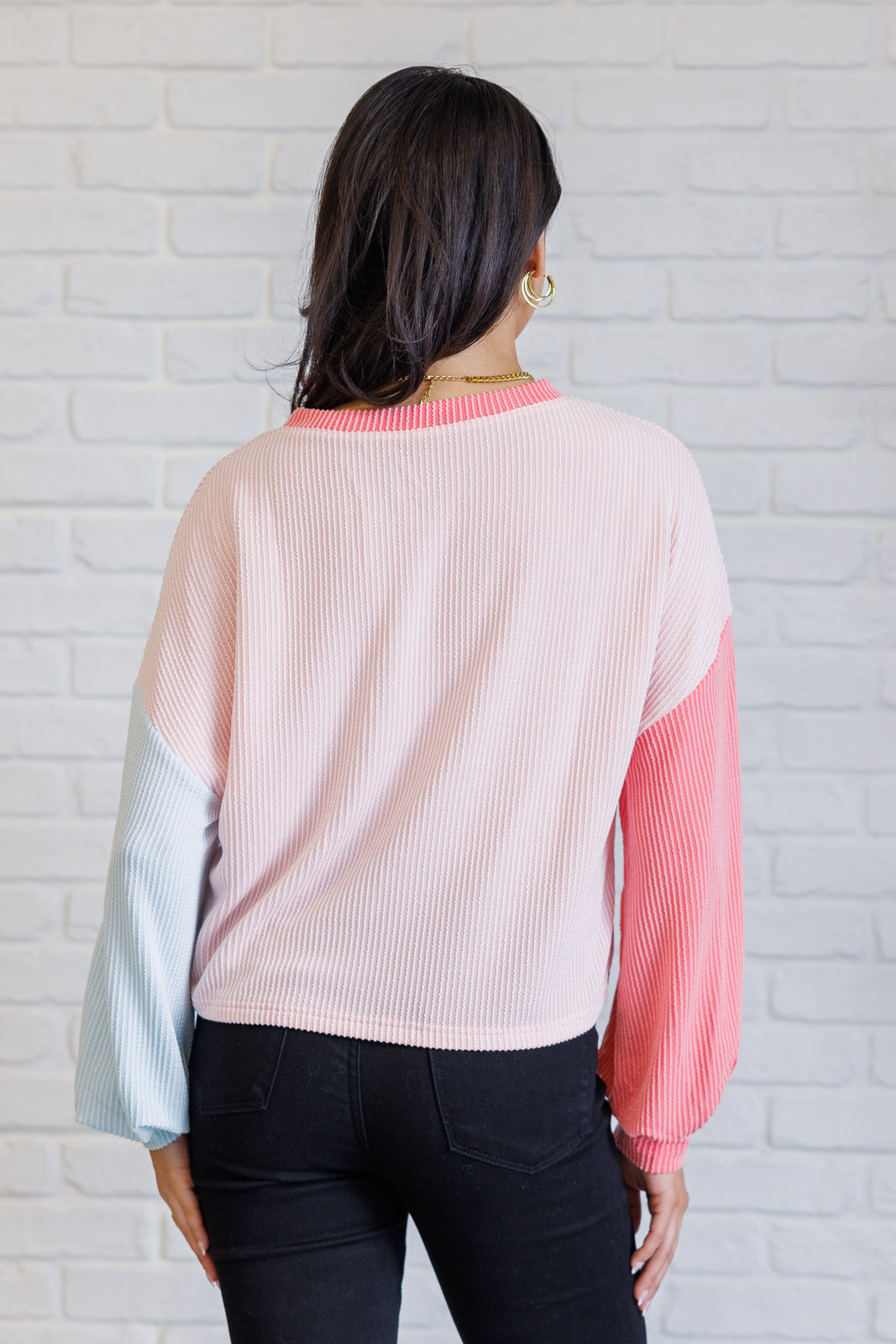 Hit Me With Your Best Shot Colorblock Top in Light Pink MadreForte LLC