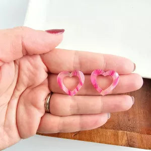 Sweet Heart Studs - Pink Punch MadreForte LLC