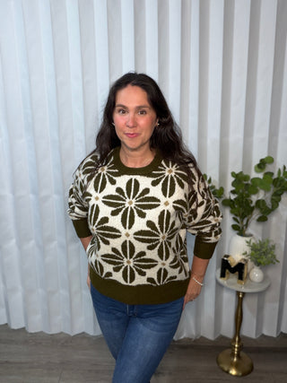 Bibi Flower Pattern Sweater