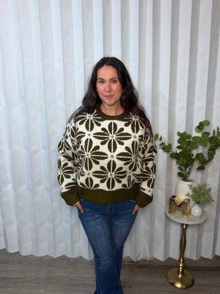 Bibi Flower Pattern Sweater