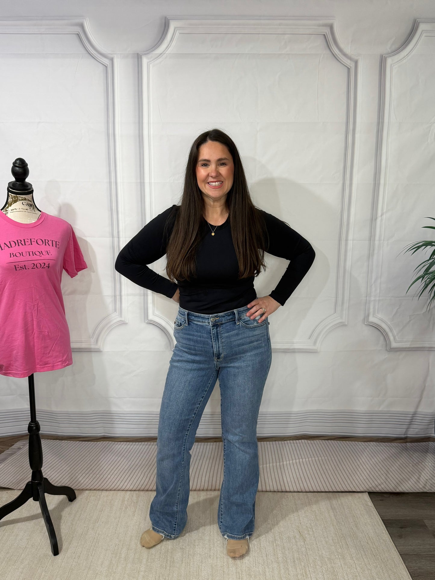 Lorena Mid Rise Vintage Wash Bootcut Jeans