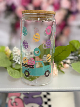 Easter Truck Sipper Glass 16oz  Cup