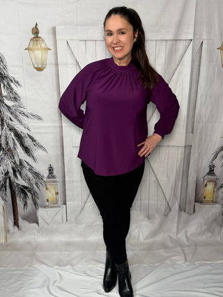 Closing Time Mock Neck Blouse